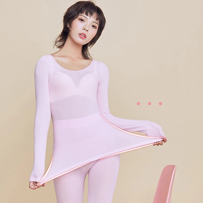 Women's Thermal Underwear Sets Female Lingerie Thermo Underwear Set Super Elastic 37 Degree Heat Ultrathin Keep Warm Long Johns