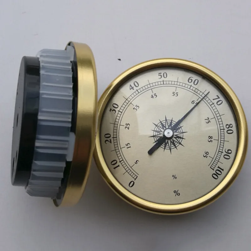 

High Quality Indoor Outdoor 7.2cm Round Durable Gold Hygrometer Humidity Meter