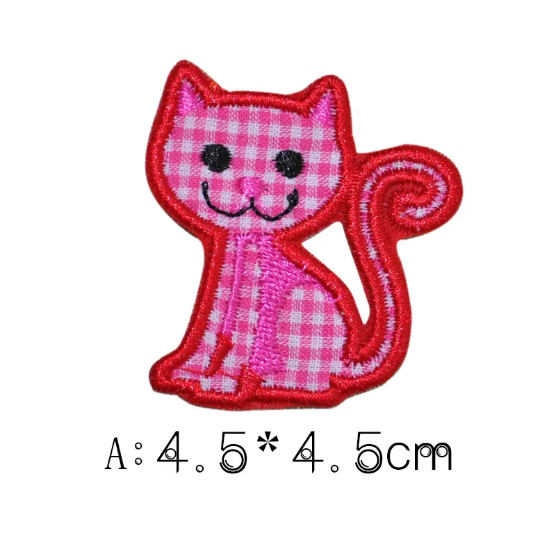 Мультяшный цветок Кот патчи Вышивка Патчи для одежды милая Кошка Животное утюжок