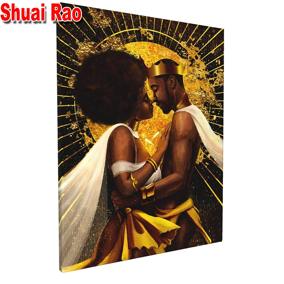 

5d diy Diamond embroidery African Queen King Couple diamond painting Cross Stitch full square round drill Rhinestone Wall art