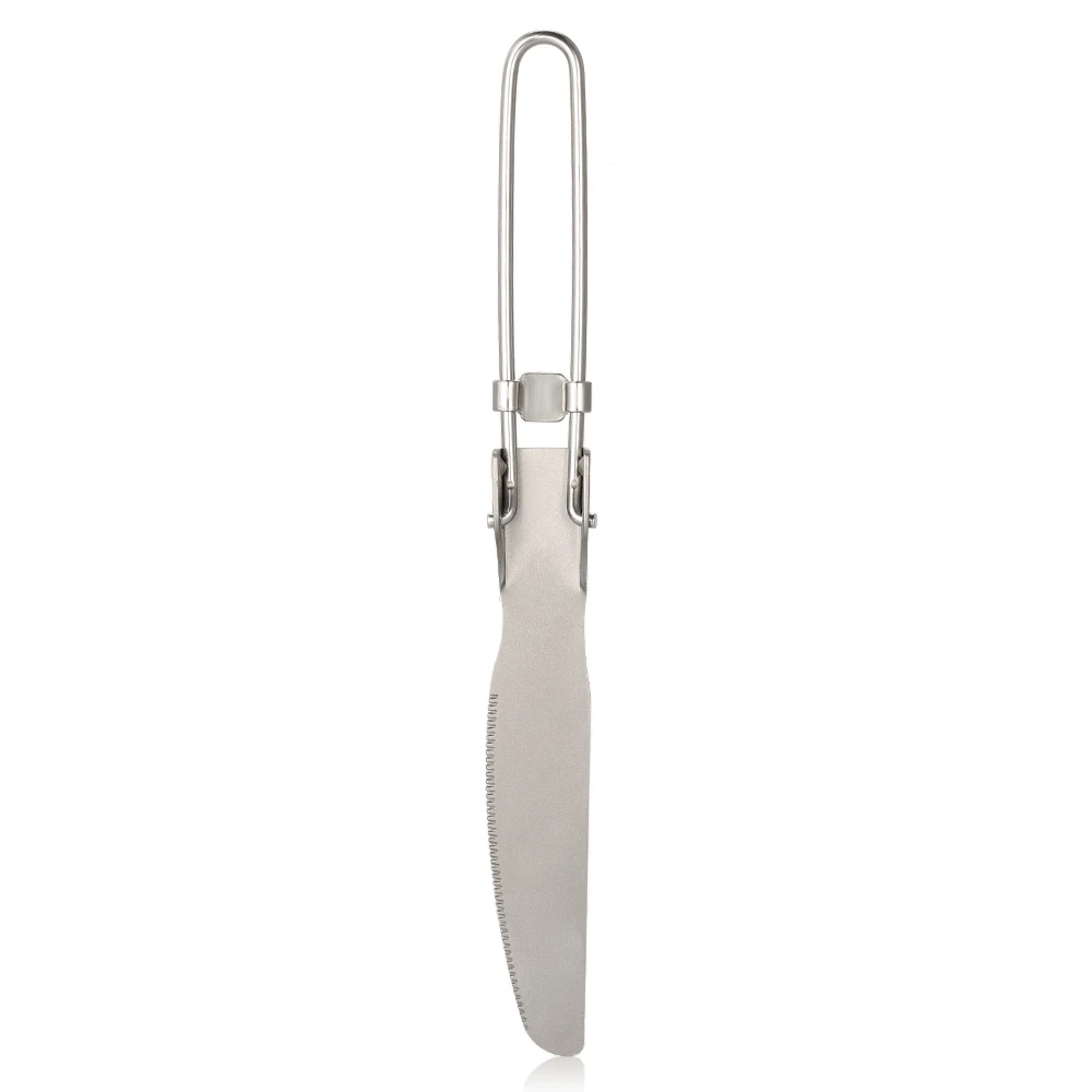 Титановая Складная ложка Spork Cutter нож легкий открытый ужин Spork Столовые приборы Путешествия Кемпинг альпинизмом Tab дорожные наборы