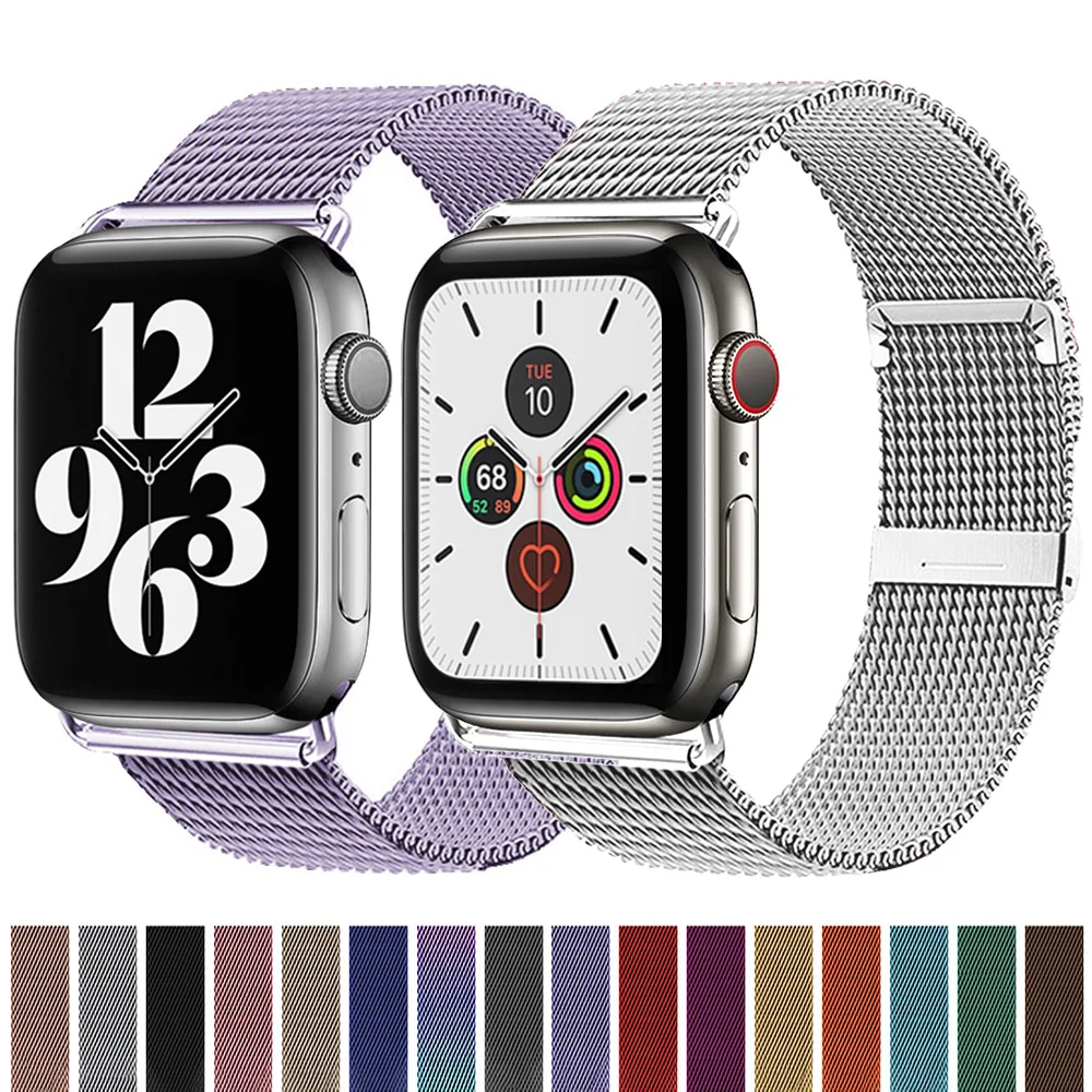 

Strap For Apple watch band 44mm 40mm iWatch 42mm 38mm stainless steel Metal bracelet magnetic loop Apple watch 3 4 5 6 se