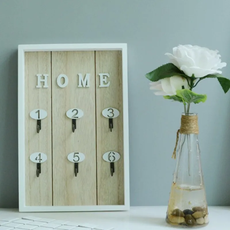 Держатель для ключей деревянный белый синий розовый | Дом и - Цена: 1394.46