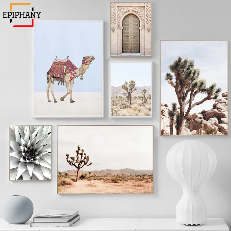 Картина на холсте с изображением дерева шушуа Калифорния пейзаж суккуленты