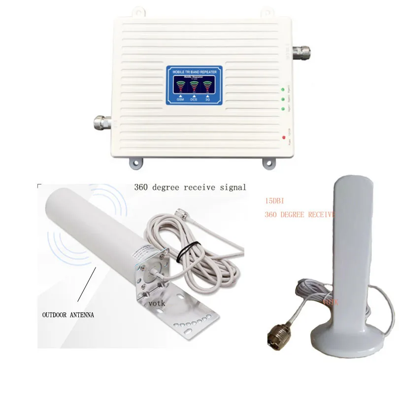 2G3G4G Мобильный усилитель сигнала GSM WCDMA DCS 4G LTE Celluar Tri Band 900 1800 2100 Ретранслятор с Omni