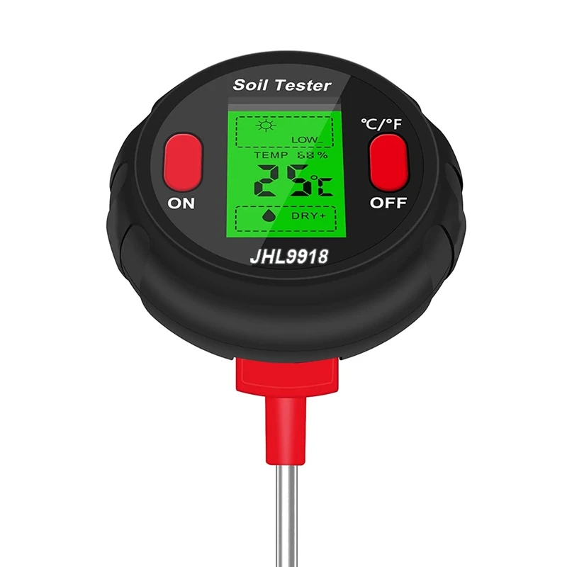 

5 in 1 Soil Test Meter, Digital Soil Moisture PH Temperature Light Tester LCD for Indoor Outdoor Garden Lawn