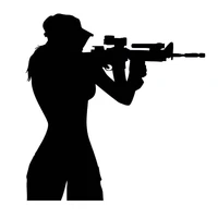teen girls room decor wall stickers vinyl decal sniper soldier army military women silhouette wall art decals living room s061