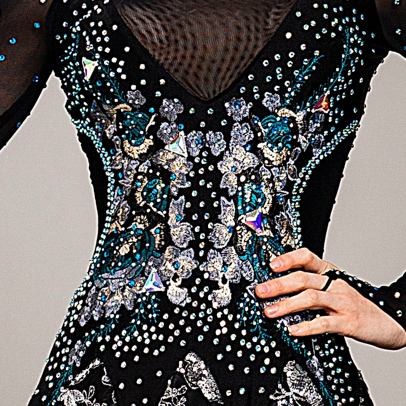 

Ballroom Dance Competition Dress Fringe Standard Dance Dress Latin Ballroom Dress Women Rumba Dance Costume Girls Dance Dress
