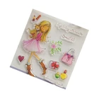 Прозрачный силиконовый штамп для девушек для самостоятельного альбома, скрапбукинга, декора для фотокарт M17D