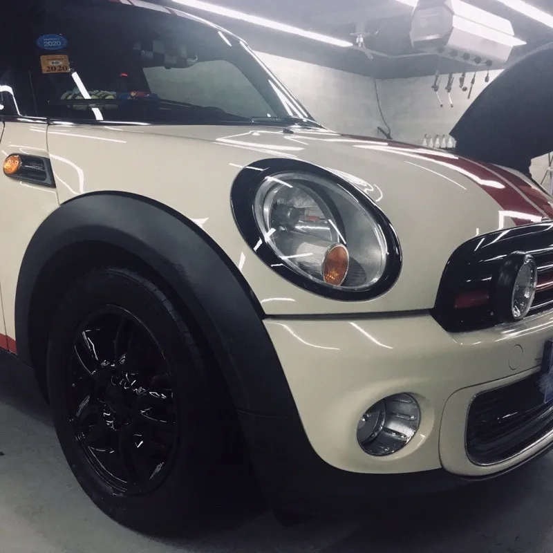 Черный матовый автомобильный молдинг для фары обшивки кольца наклейки Mini Cooper R50