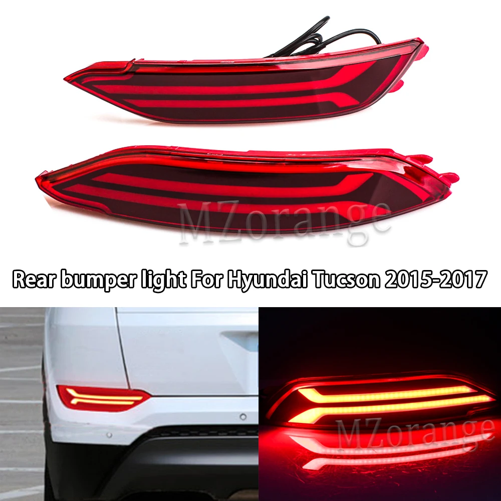 

2 шт. заднего бампера светильник для hyundai Tucson 2015 2016 2017 Светодиодный отражатель фонарь задний стоп светильник хвост светильник s MZORANGE