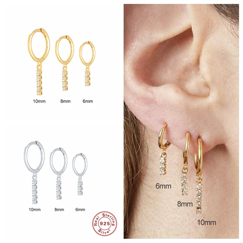 

Серьги-подвески женские длинные из серебра пробы с прозрачным Цирконом