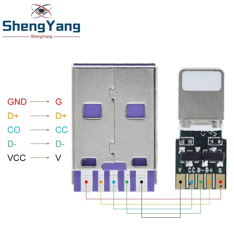 Набор для быстрой зарядки Apple Iphone 18 Вт 3A разъем сварка на 5Pin PCB + Type A Male USB OTG кабель