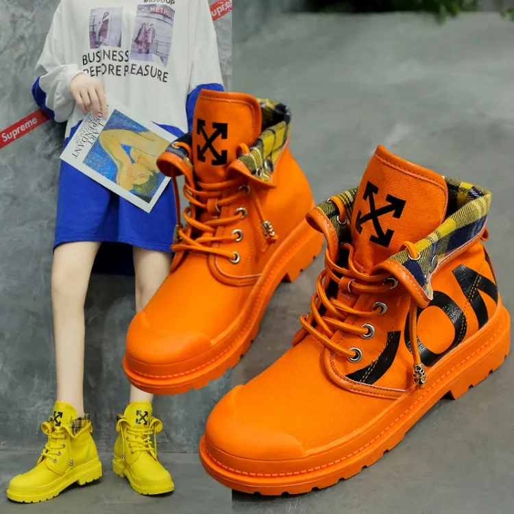 

Новинка 2021, женские универсальные двухцветные ботинки мартинсы на осень и зиму, локомотивные высокие студенческие парусиновые ботинки