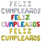 НОВЫЙ Испанский с днем рождения воздушные шары 16 дюймов цвета: золотистый, серебристый клипсы для воздушных шаров с буквенным принтом Фольга шар для домашней вечеринки на день рождения украшения Воздушный Шар Комплект