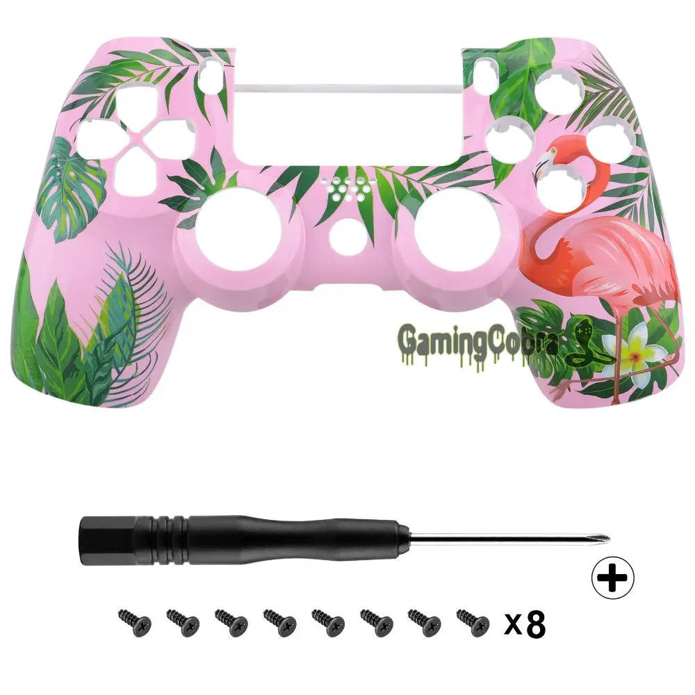 Tropical Flamingo На заказ по образцу лицевой панели спереди Корпус оболочки Сделай Сам Замена чехол для PS4 тонкий поляризационный фильтр Pro контроллер JDM-040 JDM-050 JDM-055 - Цвет: Tropical Flamingo