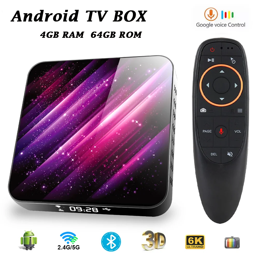 Android приставка для ТВ TP03 android 10 2 4G &amp 5G Wi-Fi Bluetooth Media Player 6K 3D видео 4 Гб оперативной