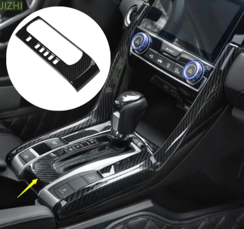 

Carbon Fiber ABS Gear Shift Box Panel Cover Trim With 3M Tape For Honda Civic 10th 2016-2018