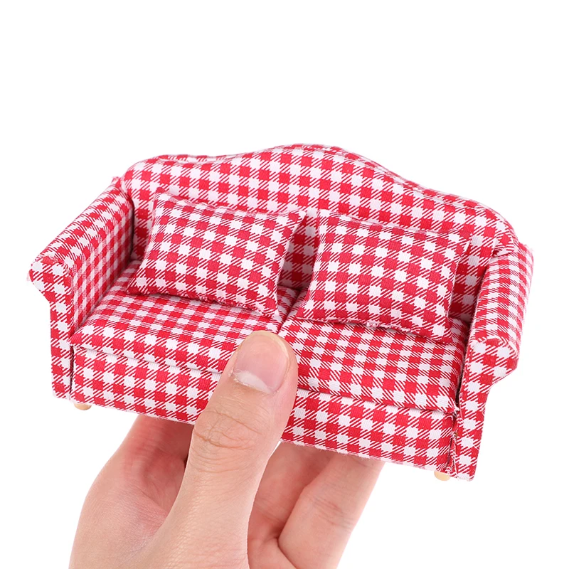 Мебель для кукольного домика 1:12 1 шт. красная сетка деревянная модель дивана с