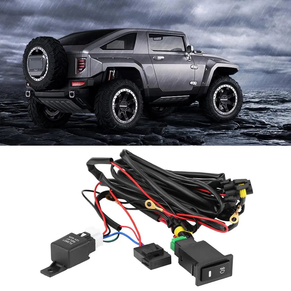 

12V 40A Universal Car LED Fog Light On/Off Switch Wiring Harness Fuse Relay Kit fit for most vehicle