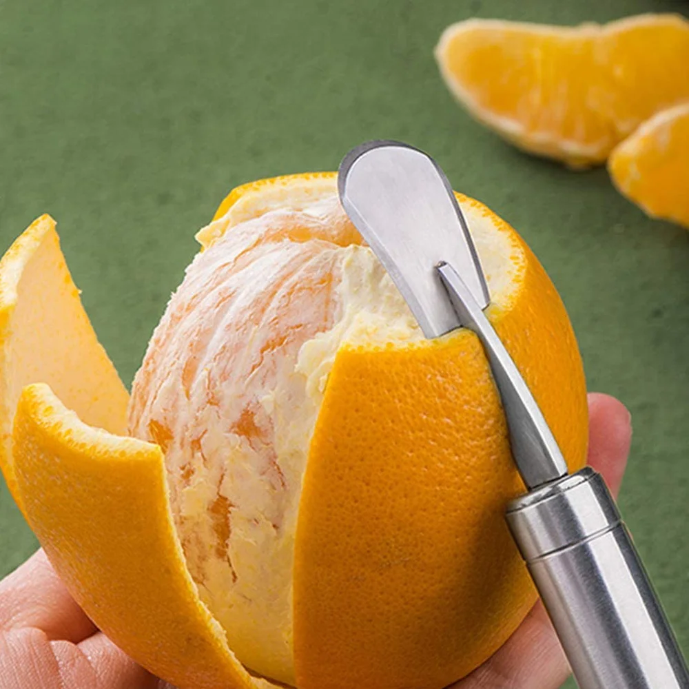 

Овощечистка из нержавеющей стали, практичный инструмент для чистки апельсинов, лимонов, грейпфрутов, кухни
