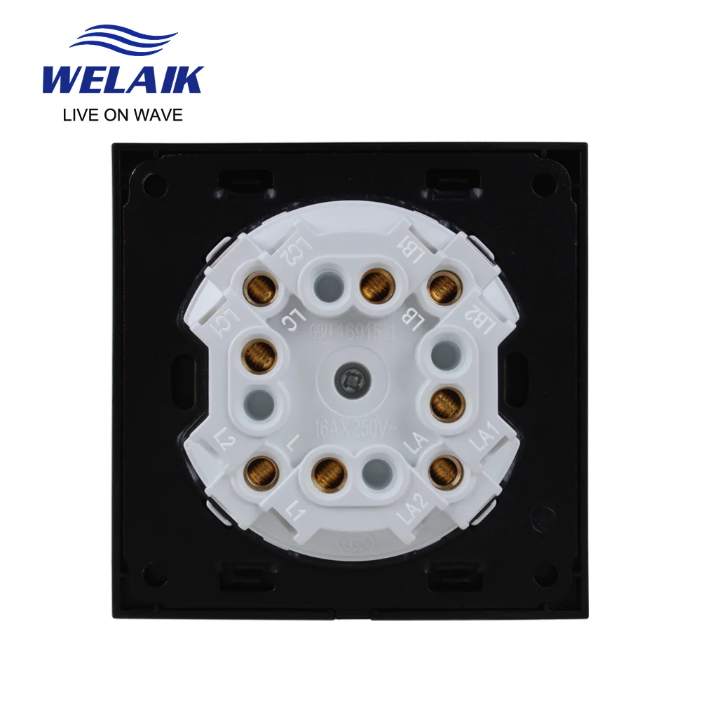 WELAIK Великобритания стандарт хрустальное стекло Панель кнопка переключатель