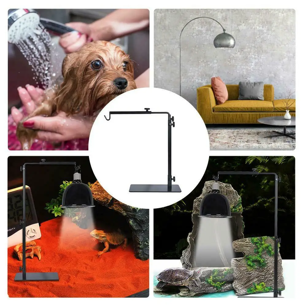

Reptile Lamp Stand Heating Lamp Holder Adjustable Telescopic Metal Light Hanger Holder NW