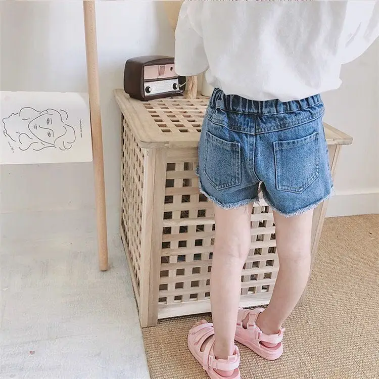 

Kids Girl Short Jeans Pants Baby Girls Ripped Jeans Shorts Fashion Children Buttons Cowboy Hot Pants 2-14 Yrs Teens Girl Clothes