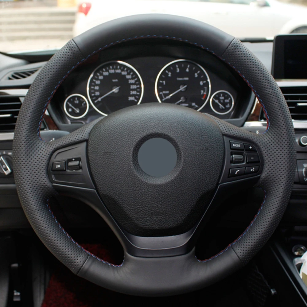 DIY Car Steering Wheel Cover Anti-slip Black Artificial Leather Car Steering Wheel Covers For BMW F30 F31 F34 F20 F21 F22 F23