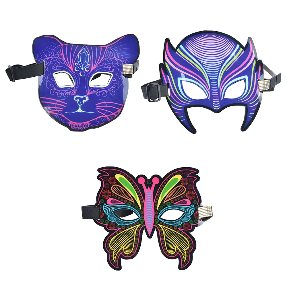 Новая пластиковая женская маска бабочка лиса кошка светодиодная светящаяся