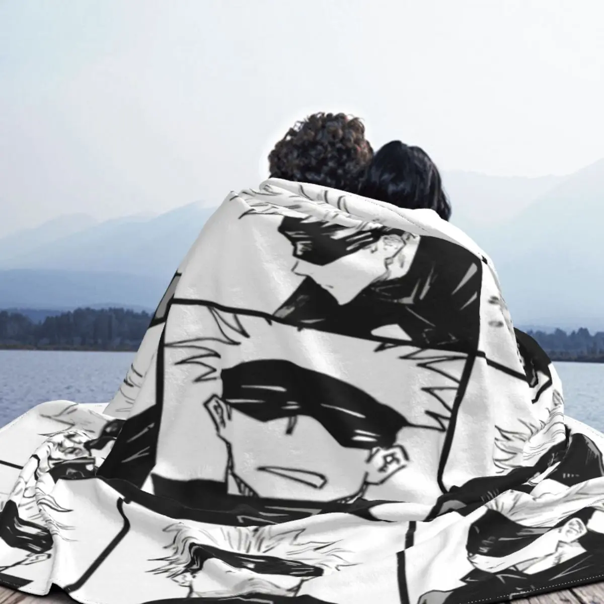 Одеяла Gojo Satoru коралловый флис плюшевые летние пледы в клетку супер теплые Пледы