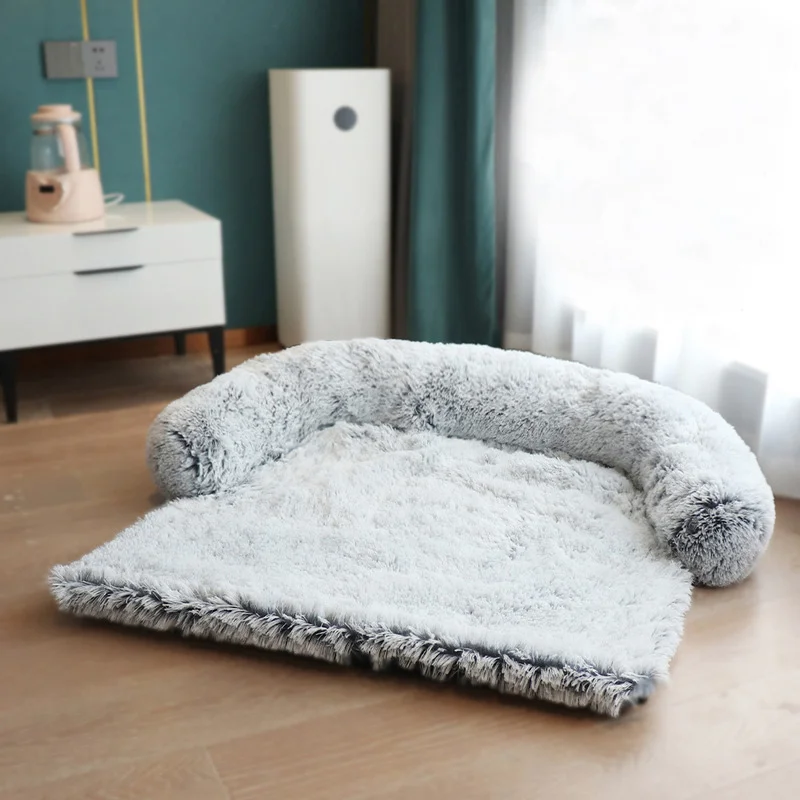 

Large Pet Cat Dog Bed Long Plush Warm Bed for A Cat Sofa Mat Luxury Cute Cat Bed Puppy Cushion Pet Washable Blanket Sofa Cover