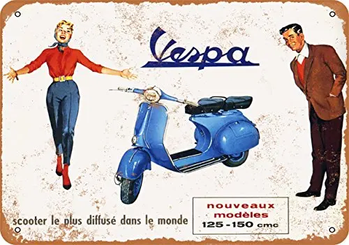 

Metal Sign - 1958 Vespa Scooters - Vintage Look Wall Decor for Cafe beer Bar Decoration Crafts