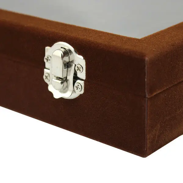 

24 Slots Velvet Jewelry Storage Box Ring Earring Necklace Display Organizer Box Tray Household Simplicity Storage Case