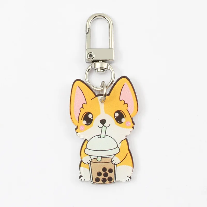 Anime Cosplay Acrylic Pendant Keychain Shiba Inu Little Bear Piggy chains Women Charm Bags Chain Car Ring Accessories | Украшения и