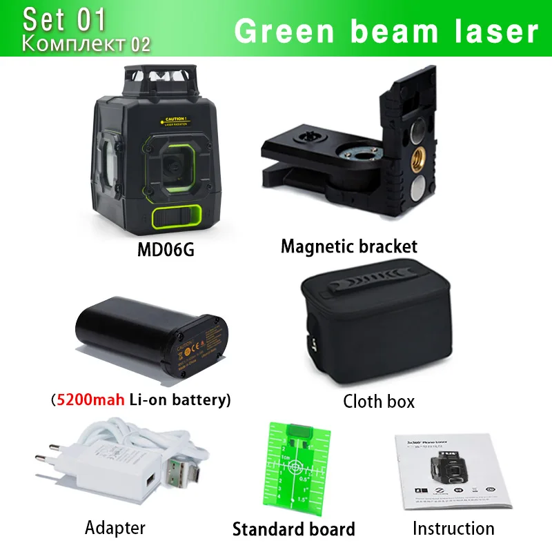 

CLUBIONA MD06G зеленый лазерный уровень 6 линий