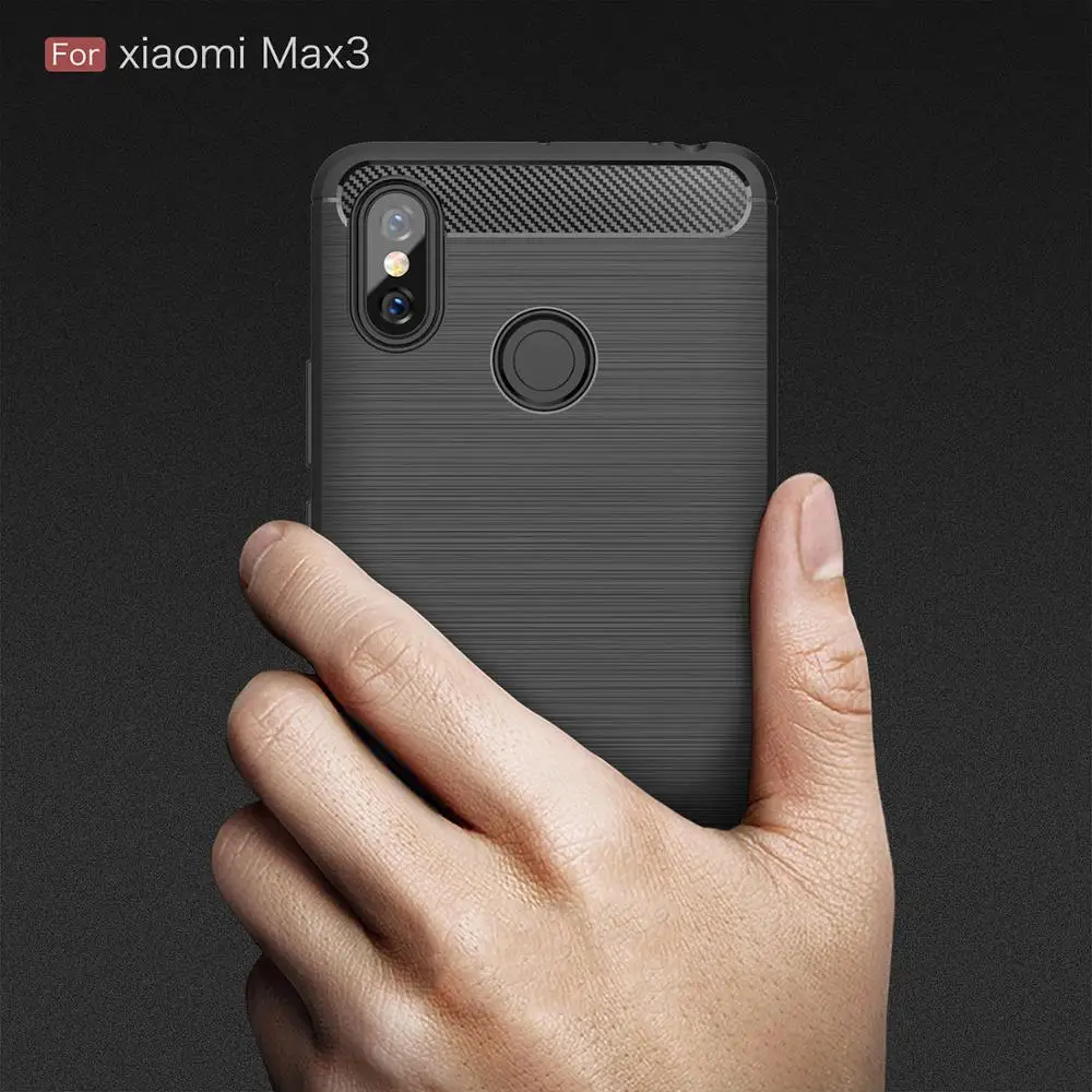 

For Xiaomi MI MAX 3 Soft Anti-Knock Carbon Fiber Phone Cases For Xiaomi MI MAX3 Case Rubber Bumper Silicone Carbon Fiber Cover