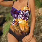 Женский сплошной купальник, с цветочным принтом, пуш-ап, купальный костюм для бассейна, пляжа, размера плюс