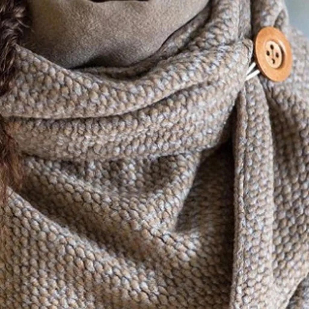 

Scarves Women 2020 Luxury Fashion Women Solid Retro Printing Female Button Soft Wrap Casual Warm Scarves Shawls Foulard Femme