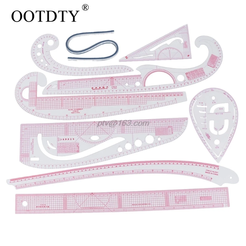 Набор из 9 предметов мульти стиль дизайн рисунок линия прямая французская кривая