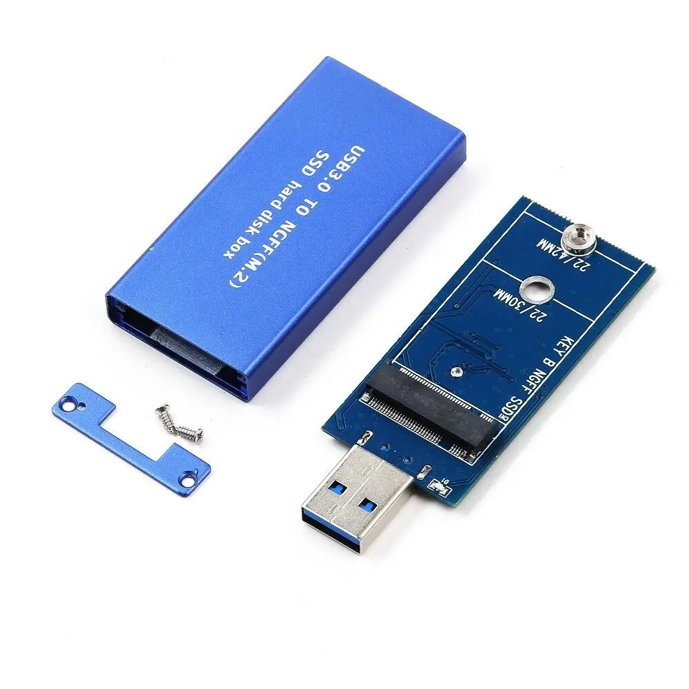 USB3.0 to M.2 NGFF B Key SSD 2230 2242 Adapter Card Converter Enclosure Case