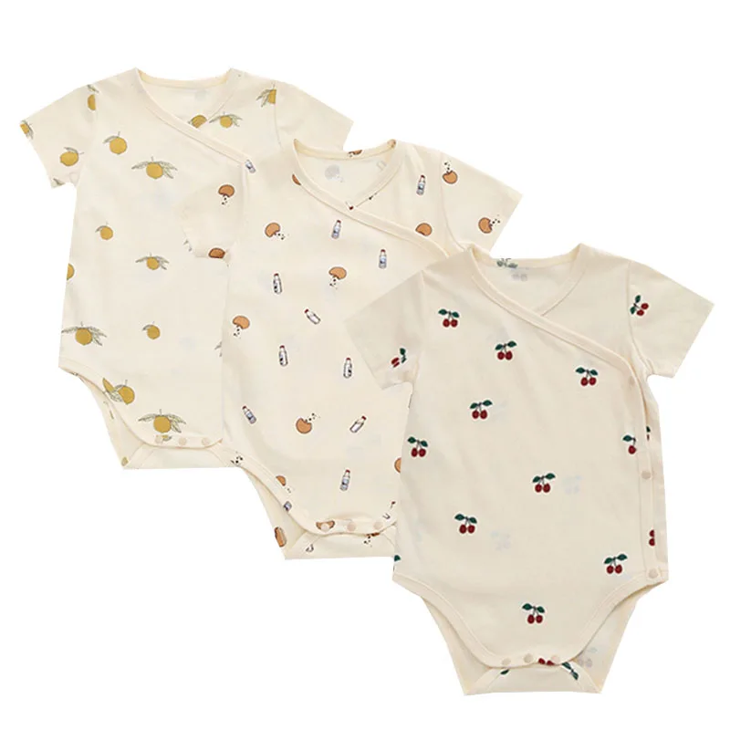 

Korean Style Infant Baby Girls Boys Jumpsuit Cotton Short Sleeve Print Toddler Boys Baby Girl Romper Summer Baby Girls Clothes