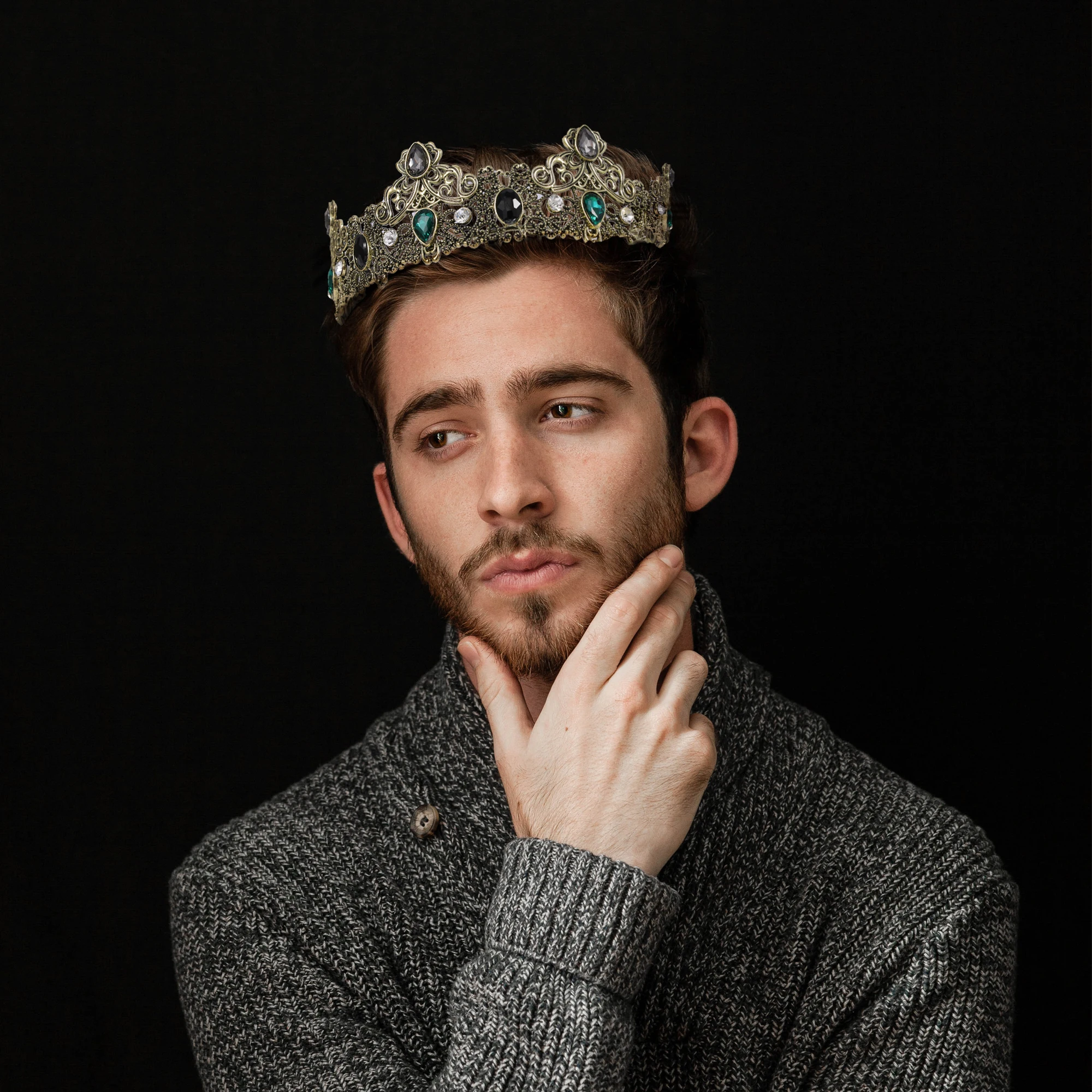 Корона черного короля для мужчин короны принца на день рождения мальчиков