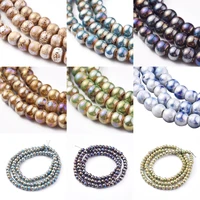 6mm handmade porcelain beads strands rainbow antique glazed ceramic loose bead for bracelet diy jewelry making 115 120pcsstrand