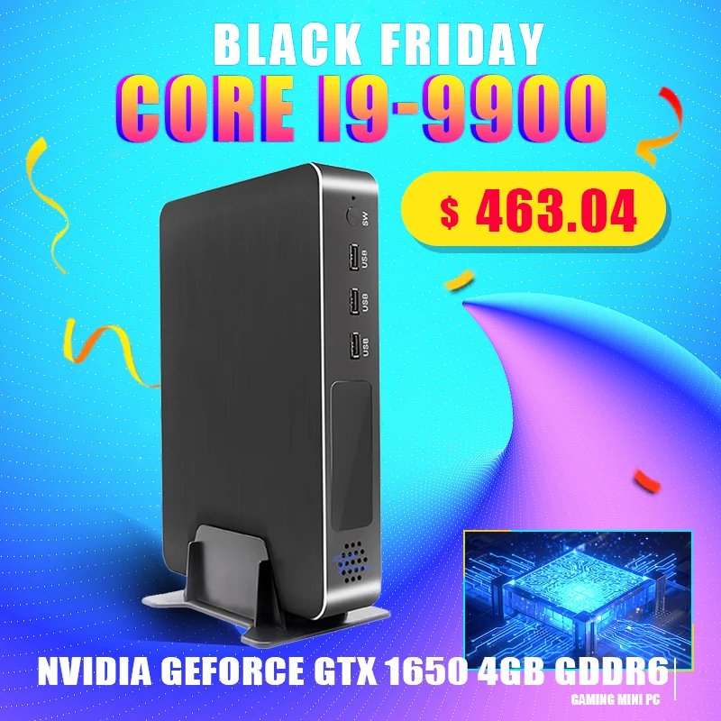 Новейший игровой мини-ПК 2020 Core с процессором Win10 M.2 PCIE 4K 2 * HDMI2.0 DP GeForce GTX 1650 ОЗУ 4 Гб