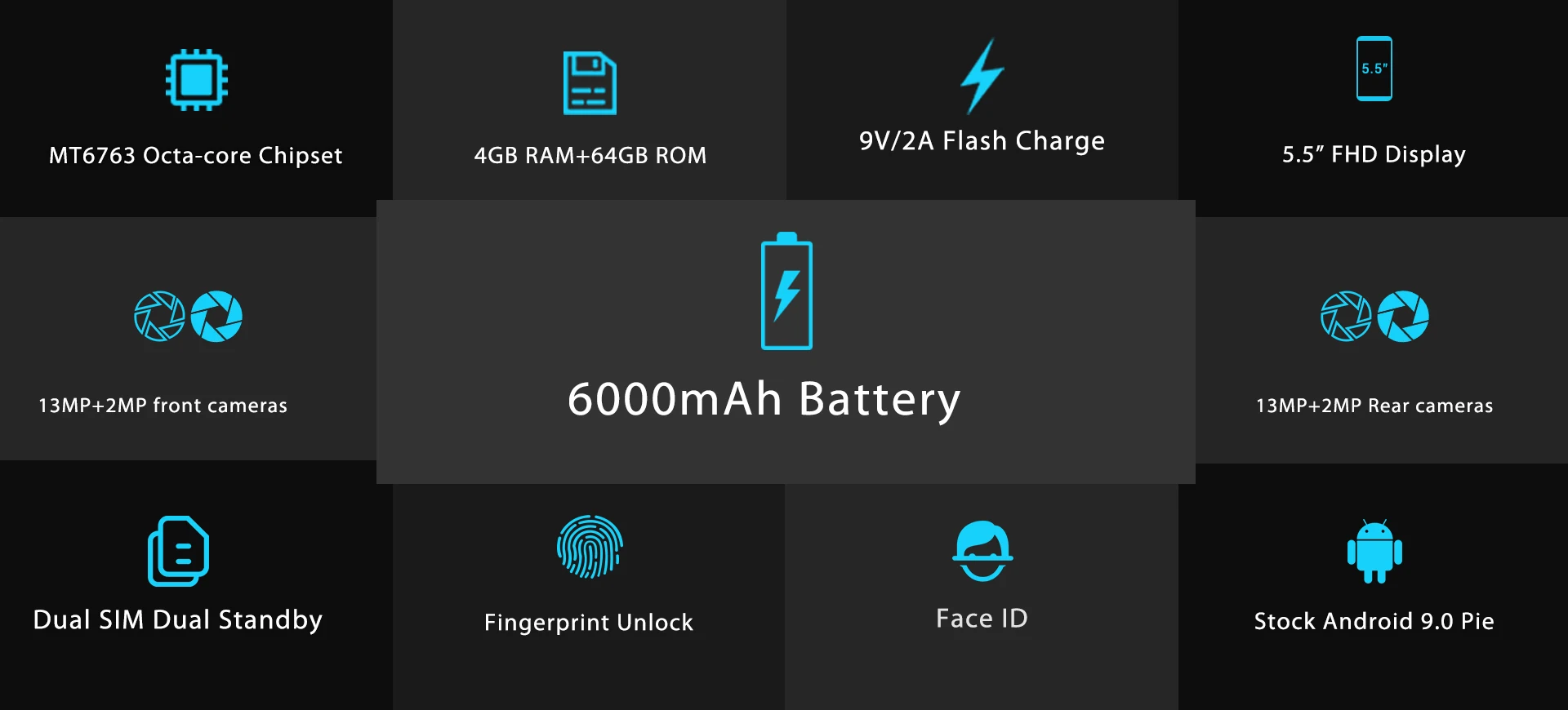 Oukitel K3 Pro 5," двойной 2.5D экран MT6763 Восьмиядерный 4 Гб 64 Гб 6000 мАч смартфон 4 камеры s 13 МП+ 2 МП Двойная камера мобильный телефон