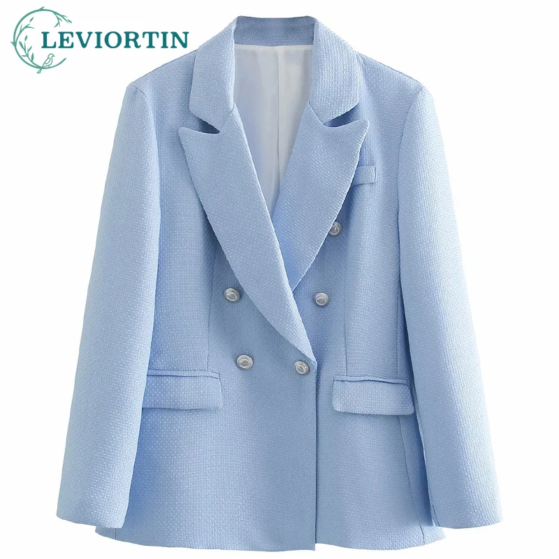 

Яркий Модный женский двубортный офисный Блейзер levпурного цвета на весну-осень, костюм, шикарный женский