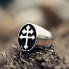 Новые Классические Модные мужские кольца-вывески с крестом Лотарингии, байкерское кольцо из нержавеющей стали 316L, модные ювелирные изделия