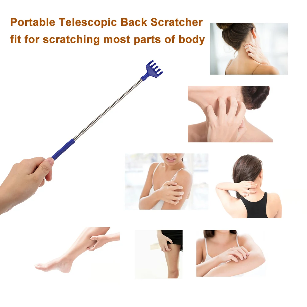 Многофункциональная телескопическая чесалка для спины массажер указка форма