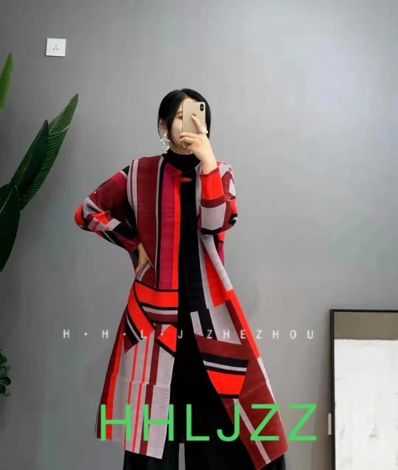 Ветровка с длинными рукавами геометрическими узорами | Женская одежда